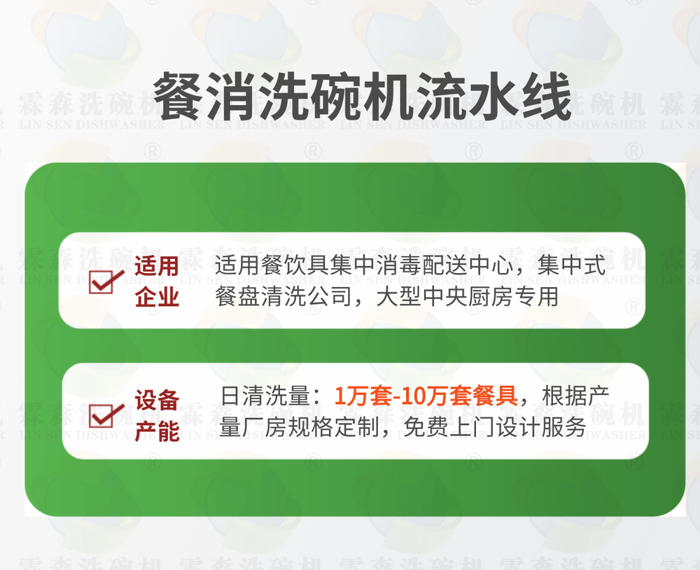 霖森洗碗机流水线，餐消洗碗机，全自动洗碗机
